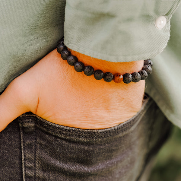 Mahogany Obsidian Beaded Crystal Bracelet : Protection, Root chakra