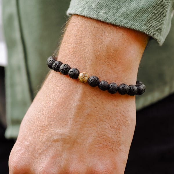 Sand Picture Jasper Beaded Crystal Bracelet: Comfort, Sacral chakra