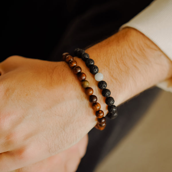 White Jade Beaded Crystal Bracelet: Awaken, Crown chakra