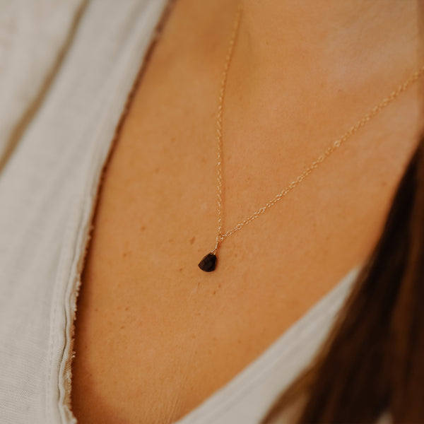 Garnet Trilliant Necklace: Courage