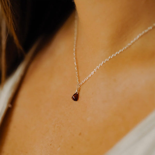 Garnet Trilliant Necklace: Courage