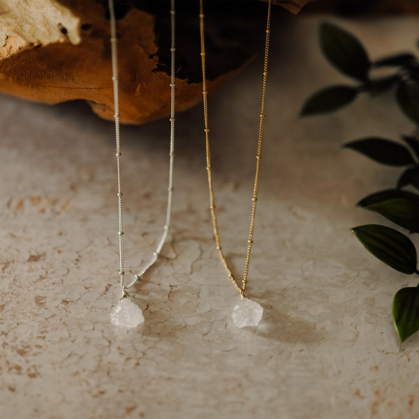 Raw Clear Quartz Necklace